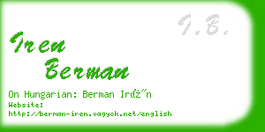 iren berman business card